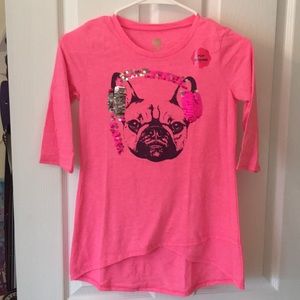 Frenchie flip sequins tunic top